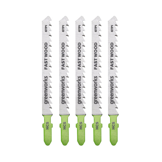 5-PC 4 in. 6 TPI HCS Fast Wood Jigsaw Blade