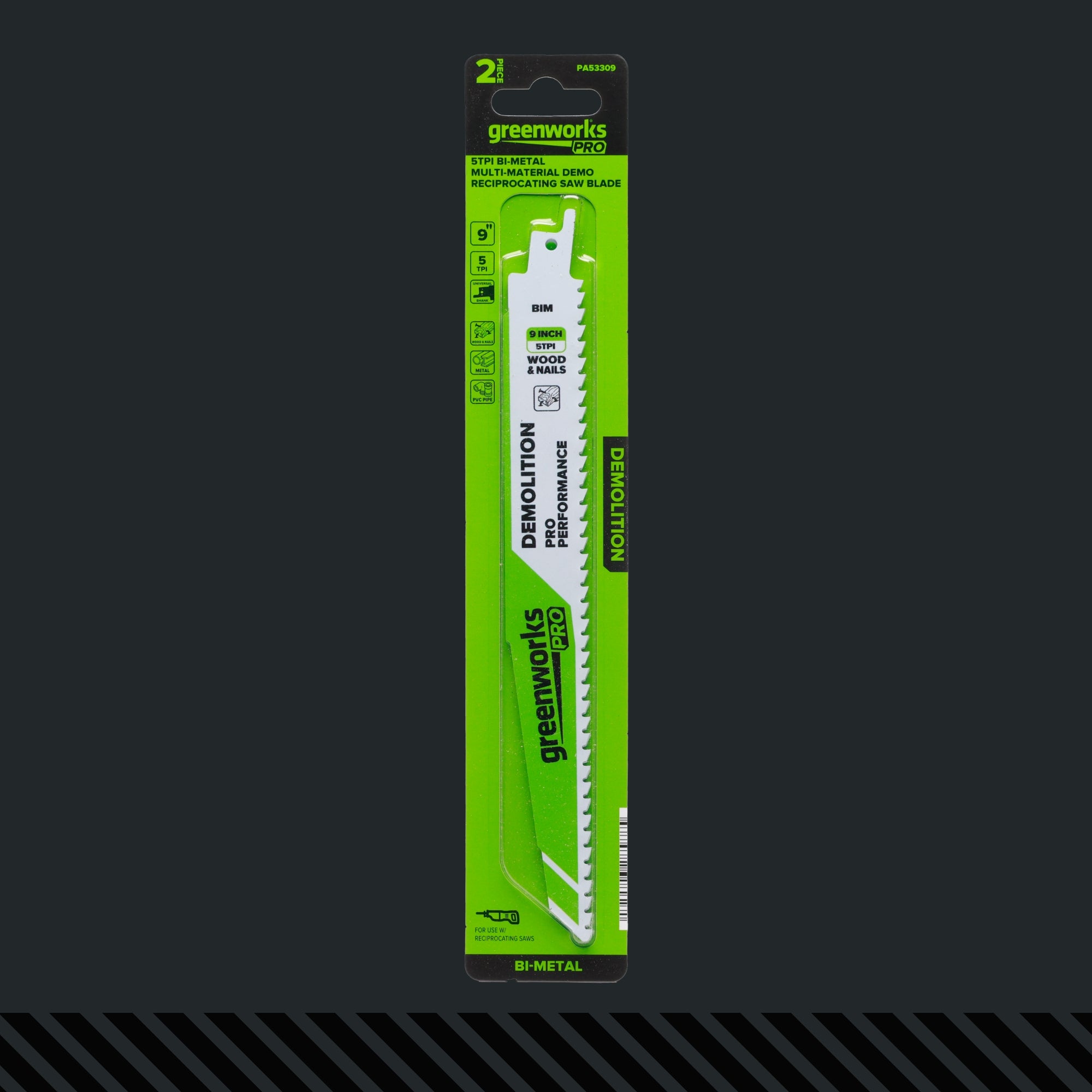 Pro 2-PC 9 in. 5TPI Recip Saw Bi-Metal Blades