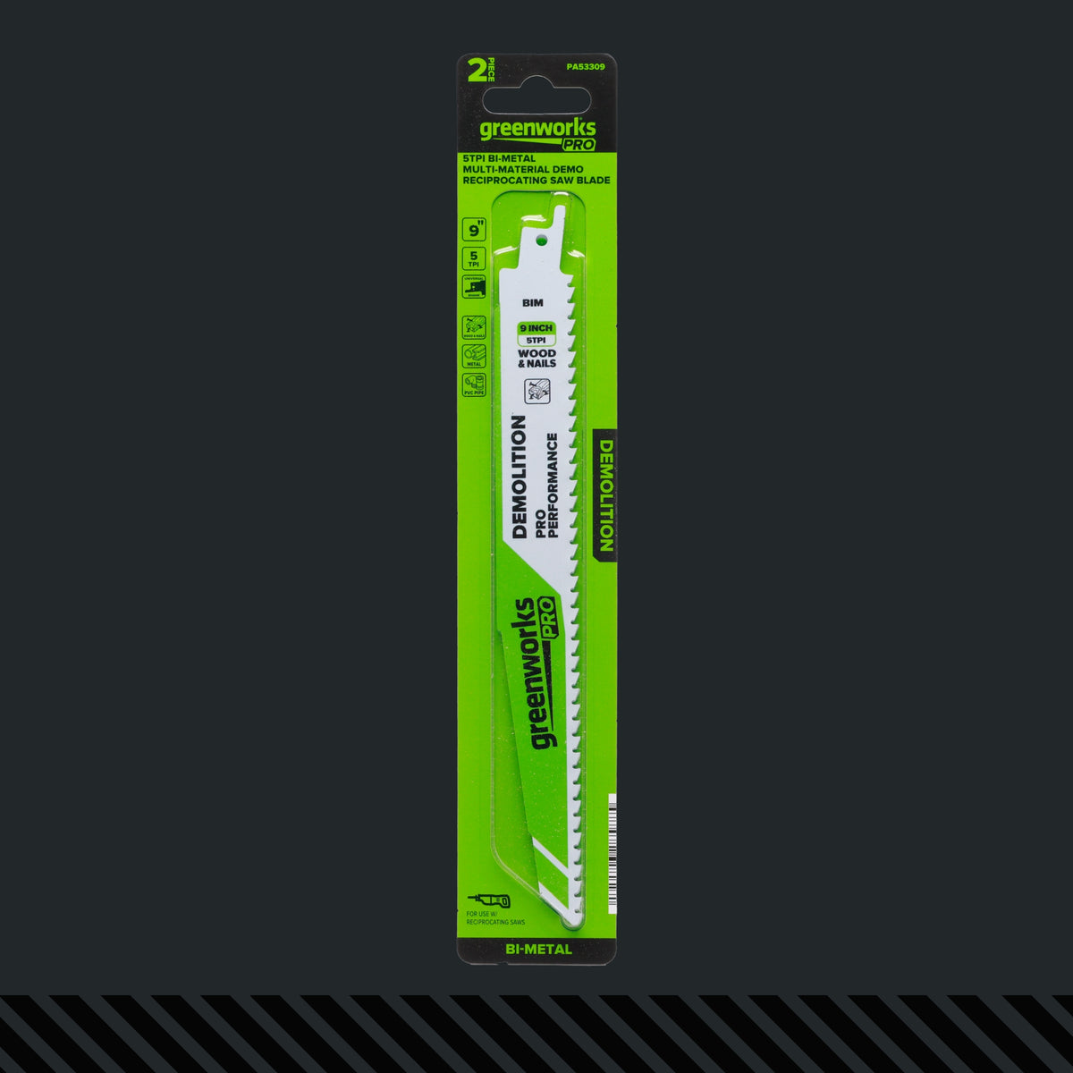 Pro 2-PC 9 in. 5TPI Recip Saw Bi-Metal Blades
