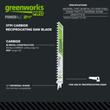 Pro 9 in. Carbide Recip Saw Blades, 1-Pack