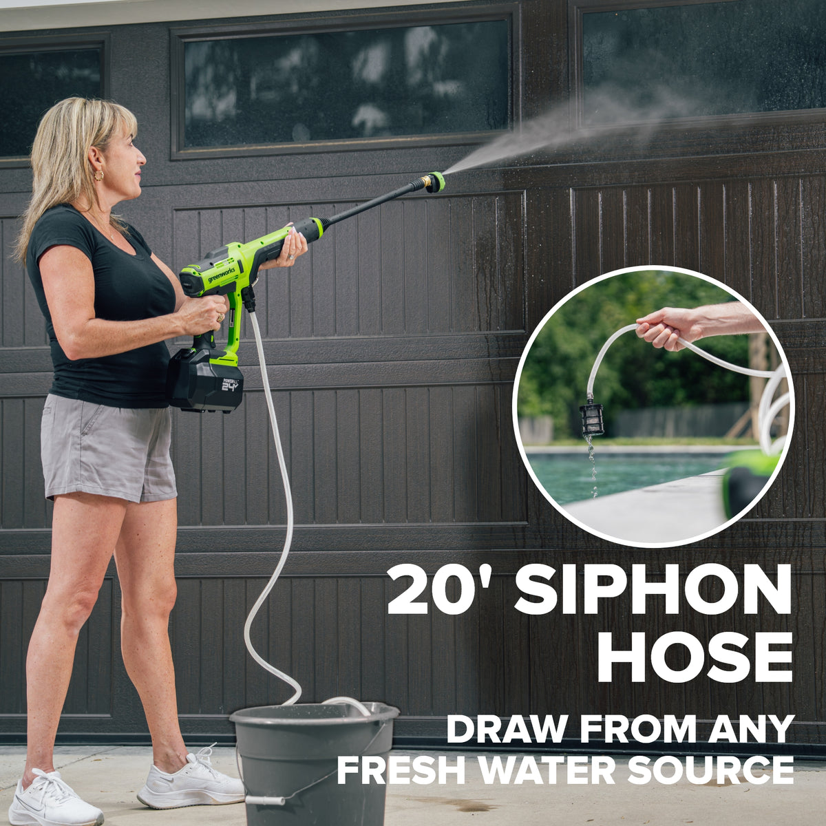 24V 700 PSI 0.8 GPM Cold Water Cordless Power Cleaner (Tool Only)