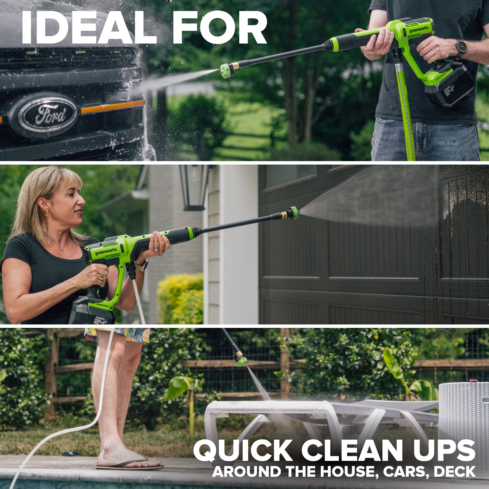 24V 700 PSI 0.8 GPM Cold Water Cordless Power Cleaner (Tool Only)