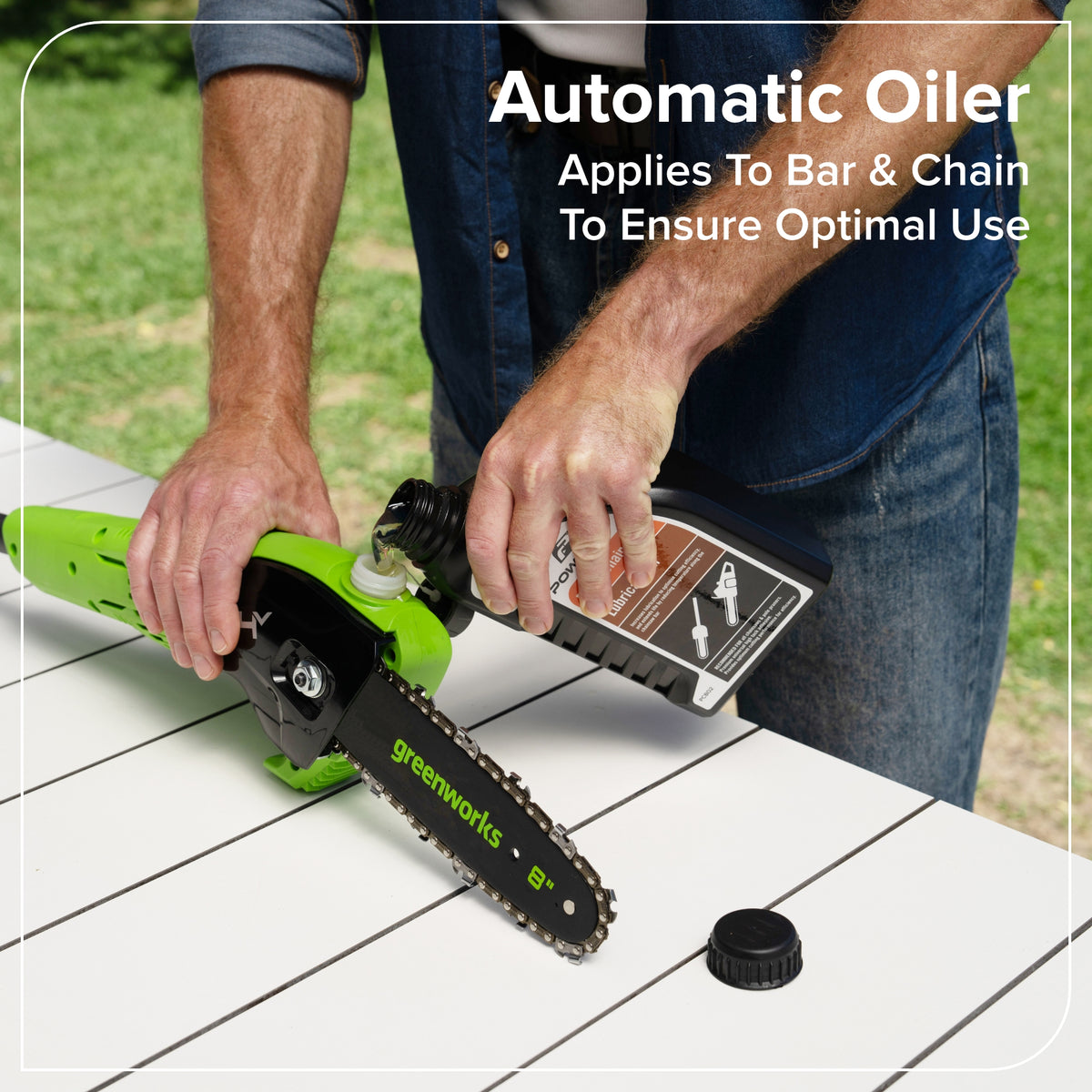 24V 8" Cordless Battery Pole Saw (Tool Only)