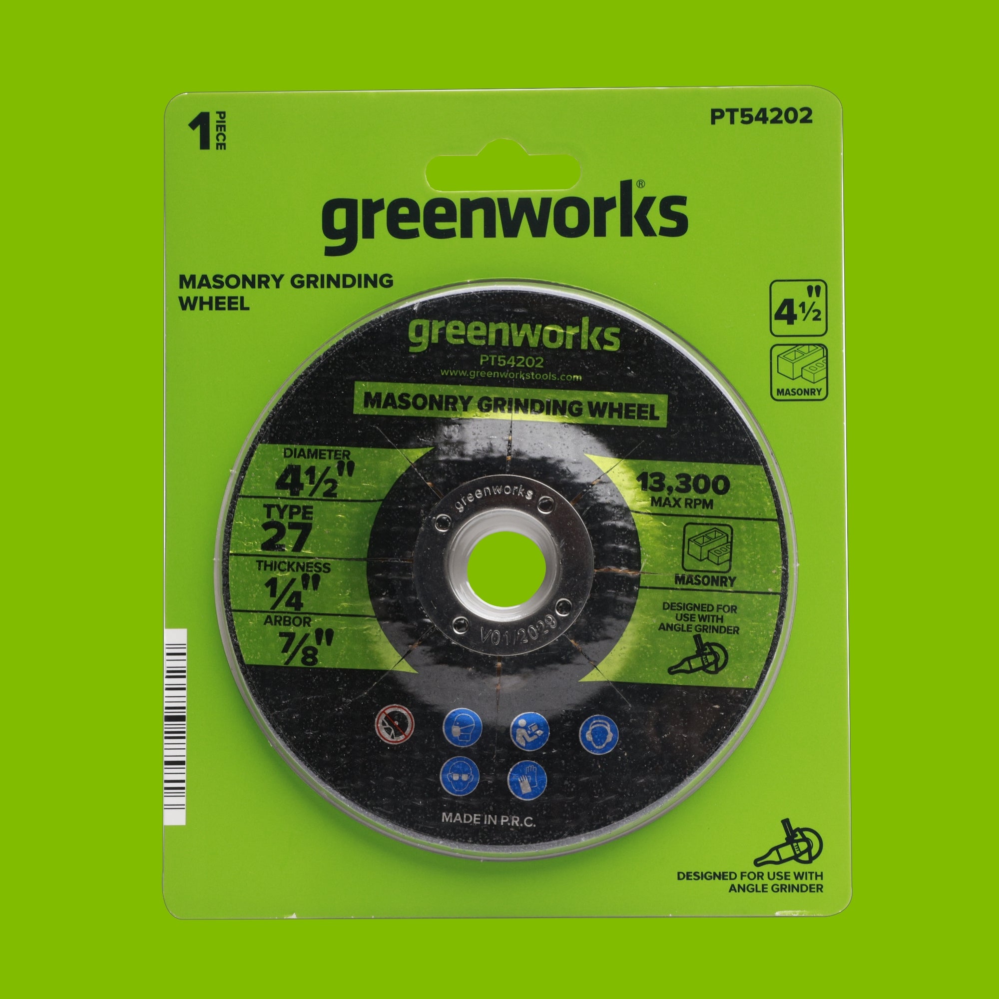 1-PC 4-1/2" Type 27 Masonry Grinding Wheel