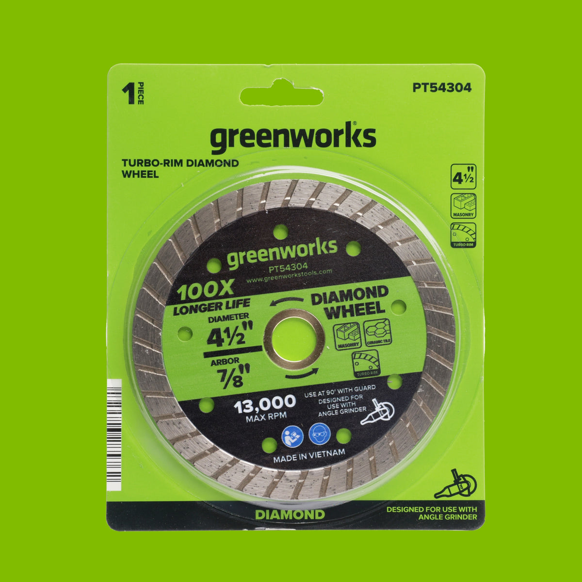 1-PC 4-1/2" Masonry Cutting Turbo Diamond Wheel