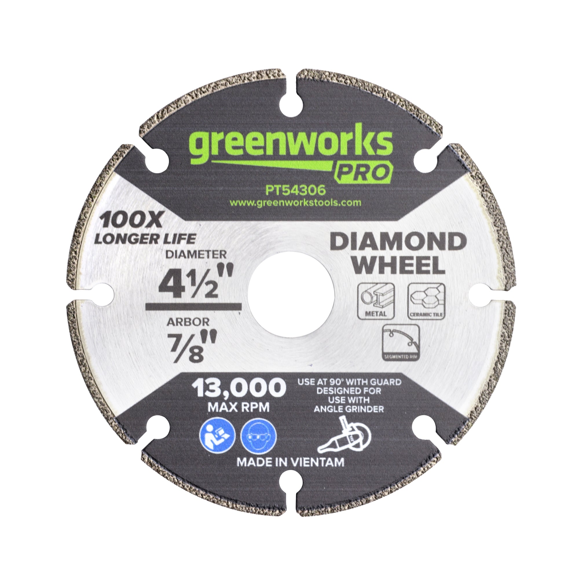 1-PC 4-1/2" Metal Cutting Segmented Diamond Wheel