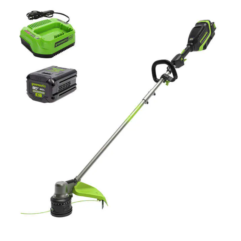 RENEWED 80V 17" Brushless String Trimmer: 2.0 Ah Battery and Charger