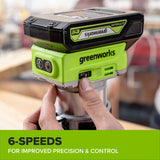 24V Cordless 280 in-lbs Drill/Driver Power Tool 3PC Combo Kit w/ 6-1/2" Circular Saw & Compact Router: (1) 2.0Ah USB-C Battery, (1) 30W USB-C Charger, (1) 3' 100W USB-C Cable