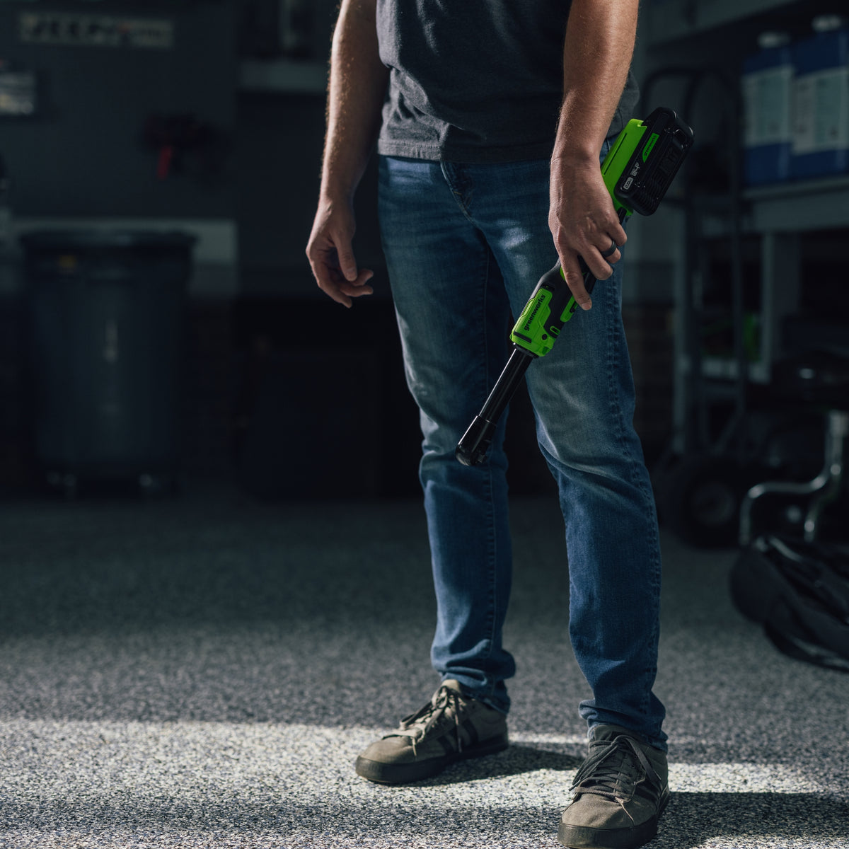 24V PowerAll 60 ft-lb 3/8" Extended Reach Ratchet Wrench, with 2.0 Ah Battery, 30W Charger, and 3' Cable
