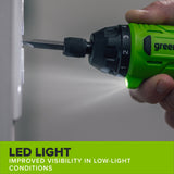 8V Dual-Position Screwdriver, 70 in-lb Torque, 5+1 [Drill] Clutch Settings, with Phillips and Slotted Bits and USB-C Charging Cable