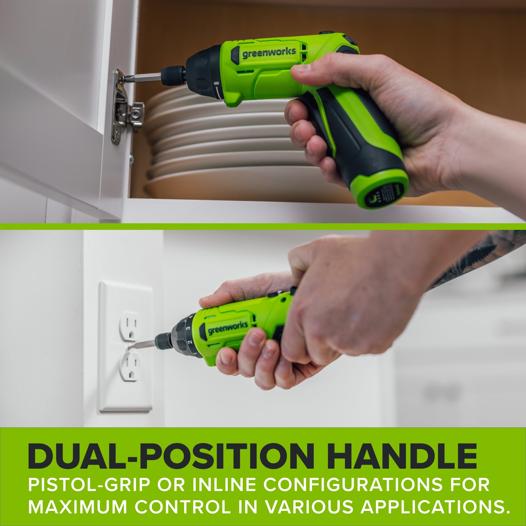 8V Dual-Position Screwdriver, 70 in-lb Torque, 5+1 [Drill] Clutch Settings, with Phillips and Slotted Bits and USB-C Charging Cable