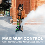 48V (24V x 2) 16" Cordless Battery Snow Blower: (2)4.0 Ah Battery and Charger