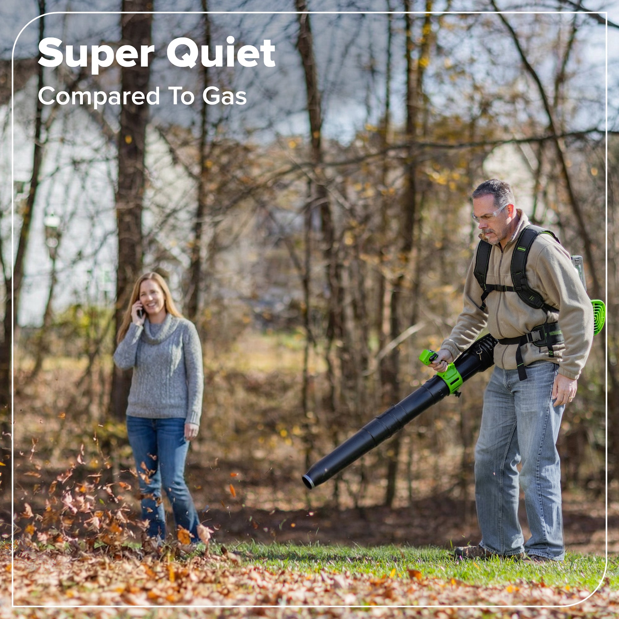 48V (24V x 2) 730 CFM Cordless Battery Dual-Port Backpack Blower: (2) 8.0 Ah Battery, 100W Charger and (2) 3-Ft Cables