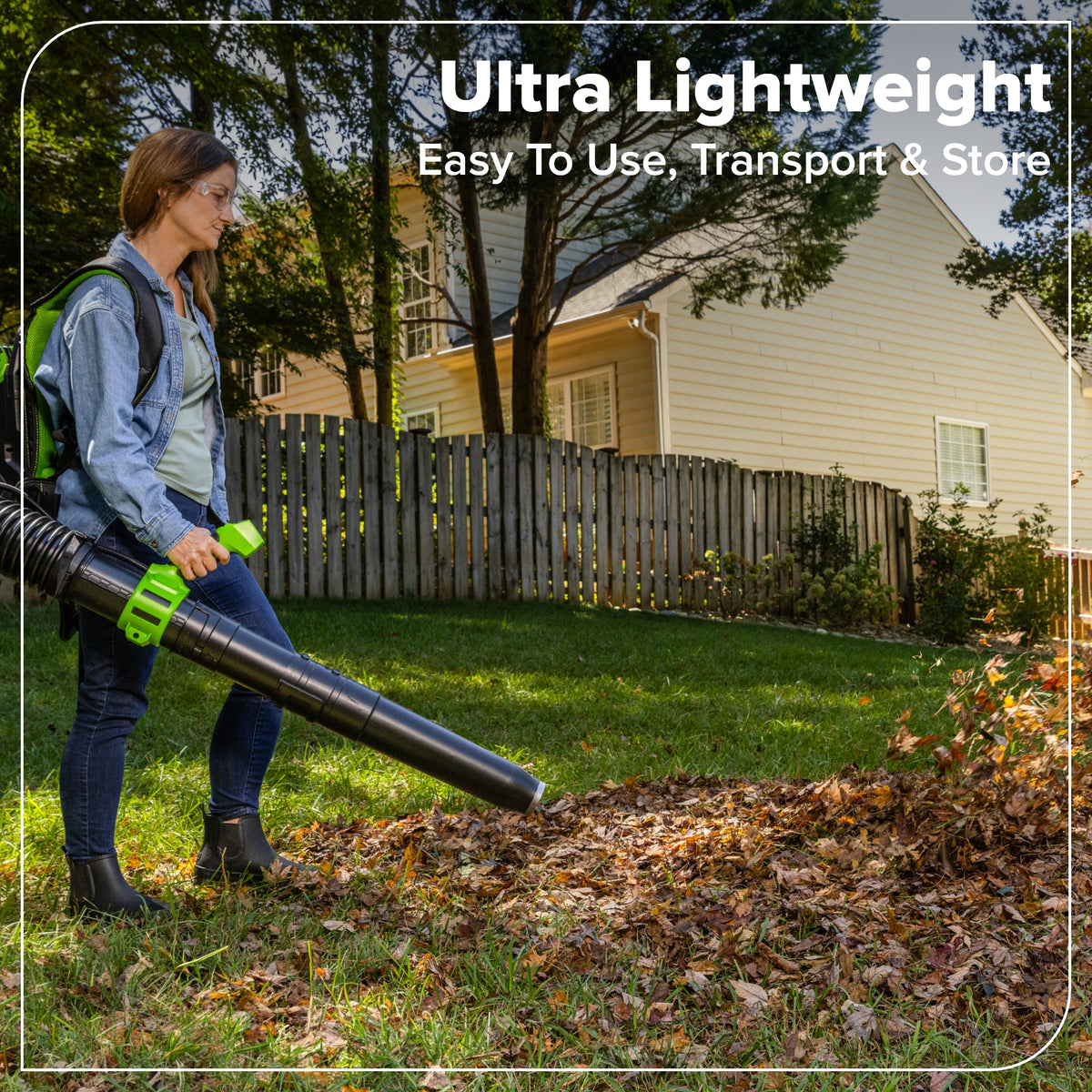 48V (24V x 2) 730 CFM Cordless Battery Dual-Port Backpack Blower: (2) 8.0 Ah Battery, 100W Charger and (2) 3-Ft Cables