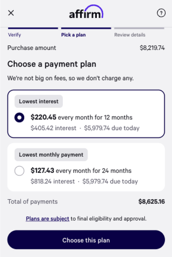 2.Choose how to pay