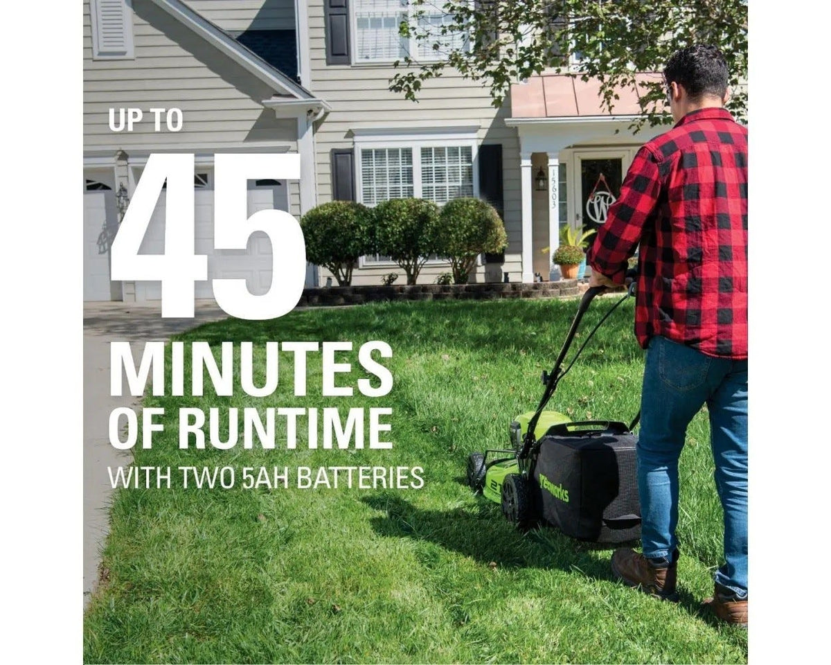 48V (24V x 2) 21" Cordless Battery Self-Propelled Mower & Blower Combo Kit w/ (3) Batteries & Chargers