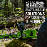48V (24V x 2) 16" Cordless Battery Chainsaw: (2) 4.0 Ah USB Batteries and Dual-Port Charger