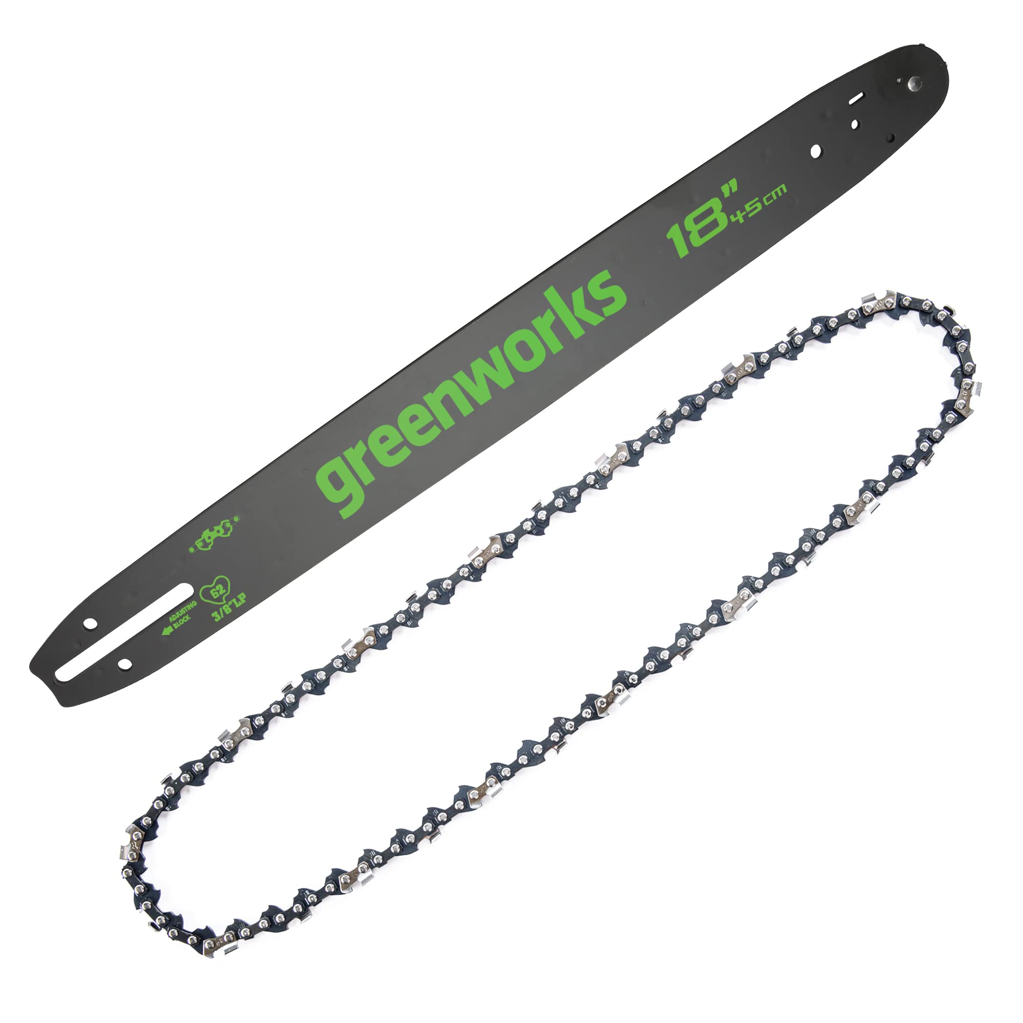 18" Replacement Chainsaw Bar and Chain Combo, 3/8" Pitch, .050" Chain Gauge and 62DL