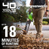 40V 500 CFM Cordless Battery Leaf Blower: 2.5 Ah Battery and Charger