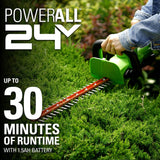 48V (24V x 2) 15" Cordless Battery TORQDRIVE String Trimmer Combo Kit, 24V 320 CFM Blower and 24V 22" Hedge Trimmer: (2) 2.0 Ah USB Batteries and Charger
