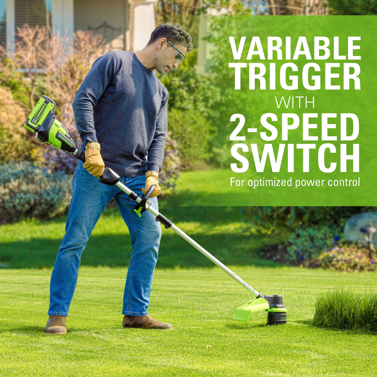 40V 17" Cordless Battery String Trimmer, 8.0 Ah Battery and Charger