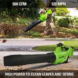 40V 500 CFM Cordless Battery Leaf Blower: 2.5 Ah Battery and Charger