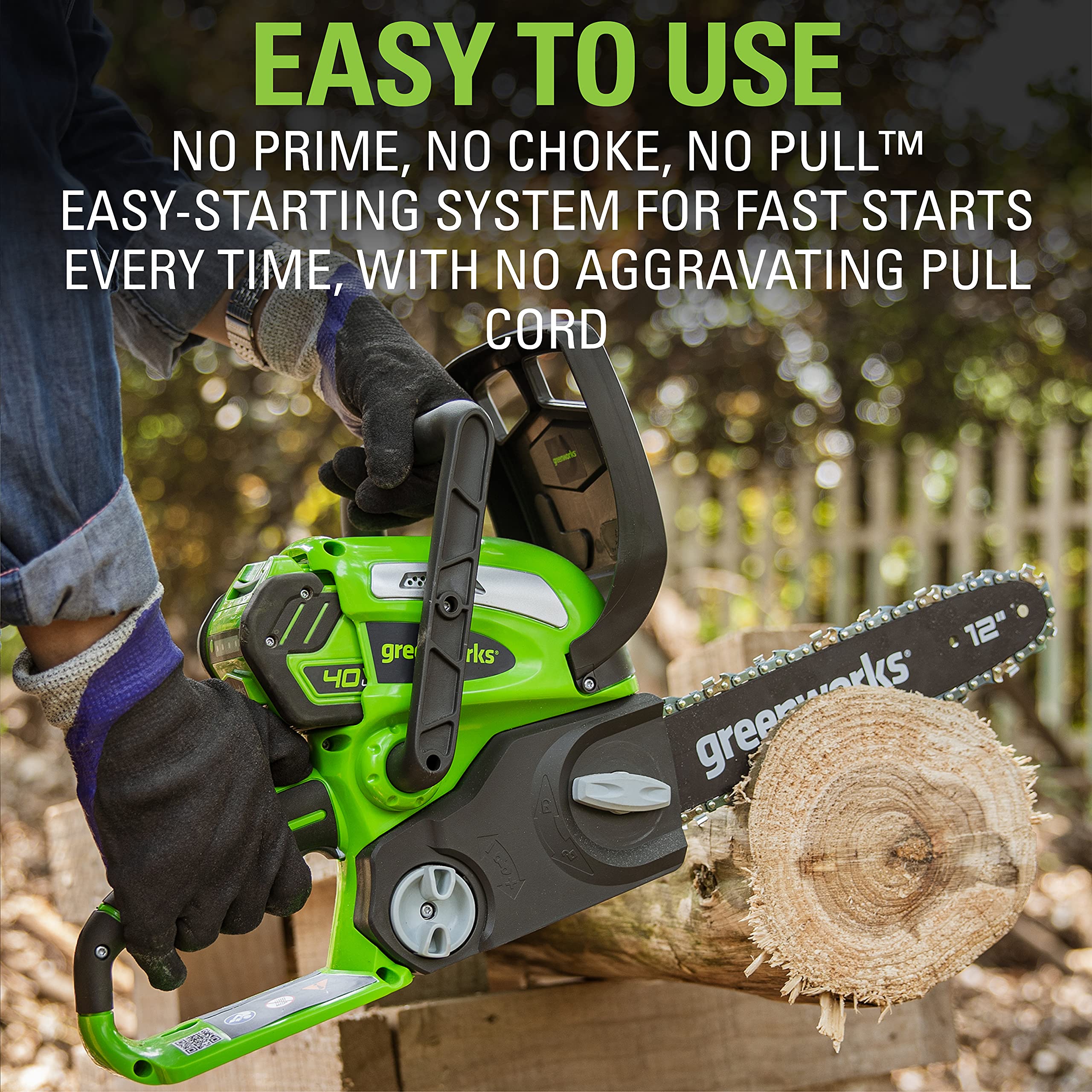 40V 12" Cordless Battery Chainsaw w/ 2.0 Ah Battery & Charger