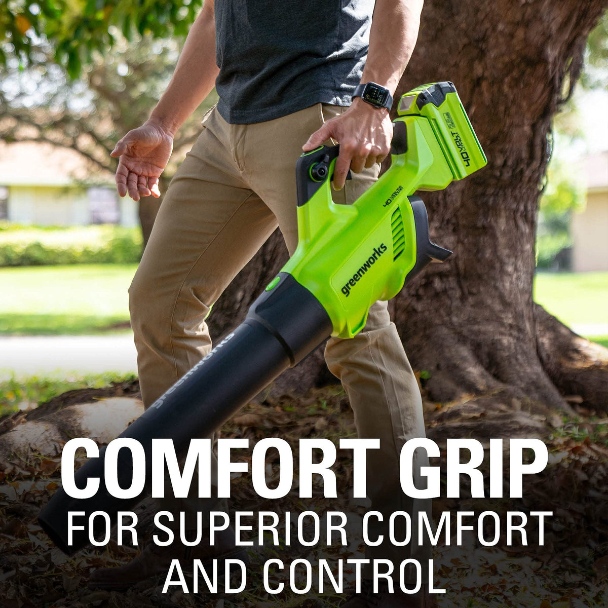 40V 500 CFM Cordless Battery Leaf Blower: 2.5 Ah Battery and Charger