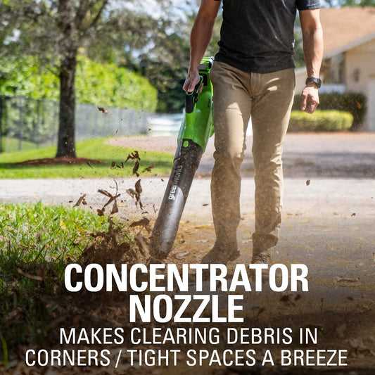 40V 500 CFM Cordless Battery Leaf Blower: 2.5 Ah Battery and Charger