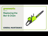 18" Replacement Chainsaw Bar  0.325" Pitch, .050" Chain Gauge & 72 DL