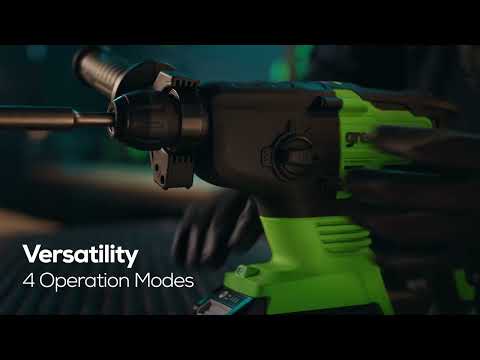 24V SDS-Plus 2J Brushless Rotary Hammer Drill: 4.0 Ah USB Battery and Charger