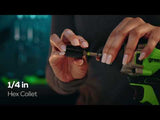 24V 1/4" 2650 in/lbs Brushless Impact Driver Kit: (2) 2.0 Ah USB Batteries, Dual-Port Charger and Bits