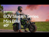 60V STEALTH Series Electric Mini-Bike: (2) 8.0 Ah Batteries and Dual-Port Rapid Charger