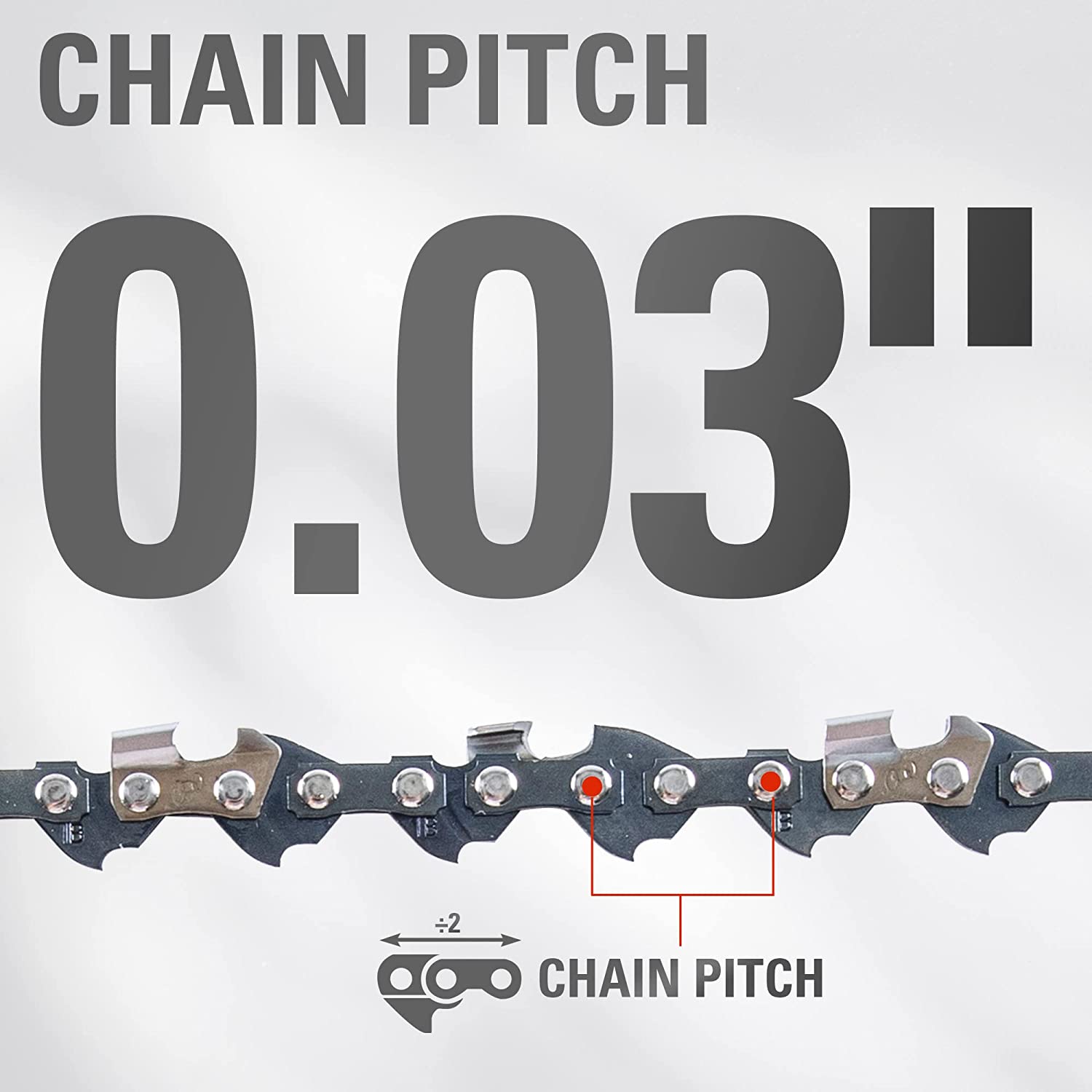 6" Chainsaw Chain, 0.3" Pitch, .043" Chain Gauge and 32 DL