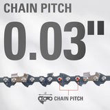 6" Chainsaw Chain, 0.3" Pitch, .043" Chain Gauge and 32 DL