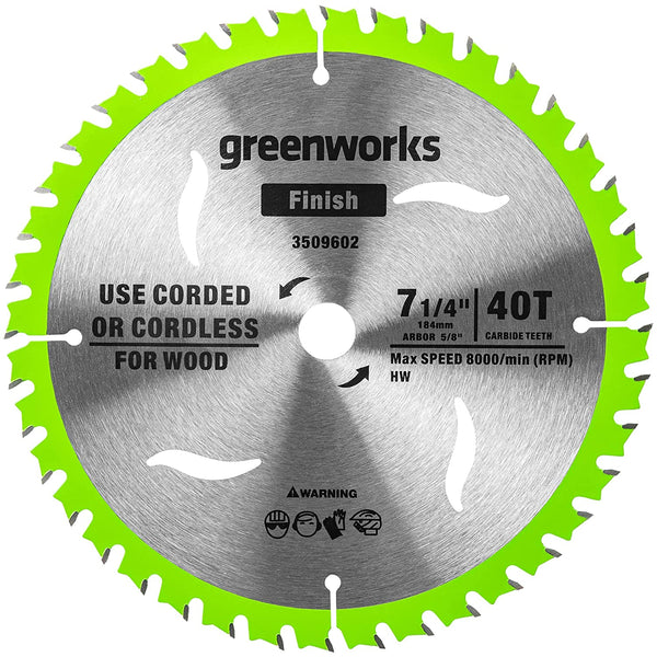 Greenworks 24V 7-1/4 " 40T Circular Saw Blades