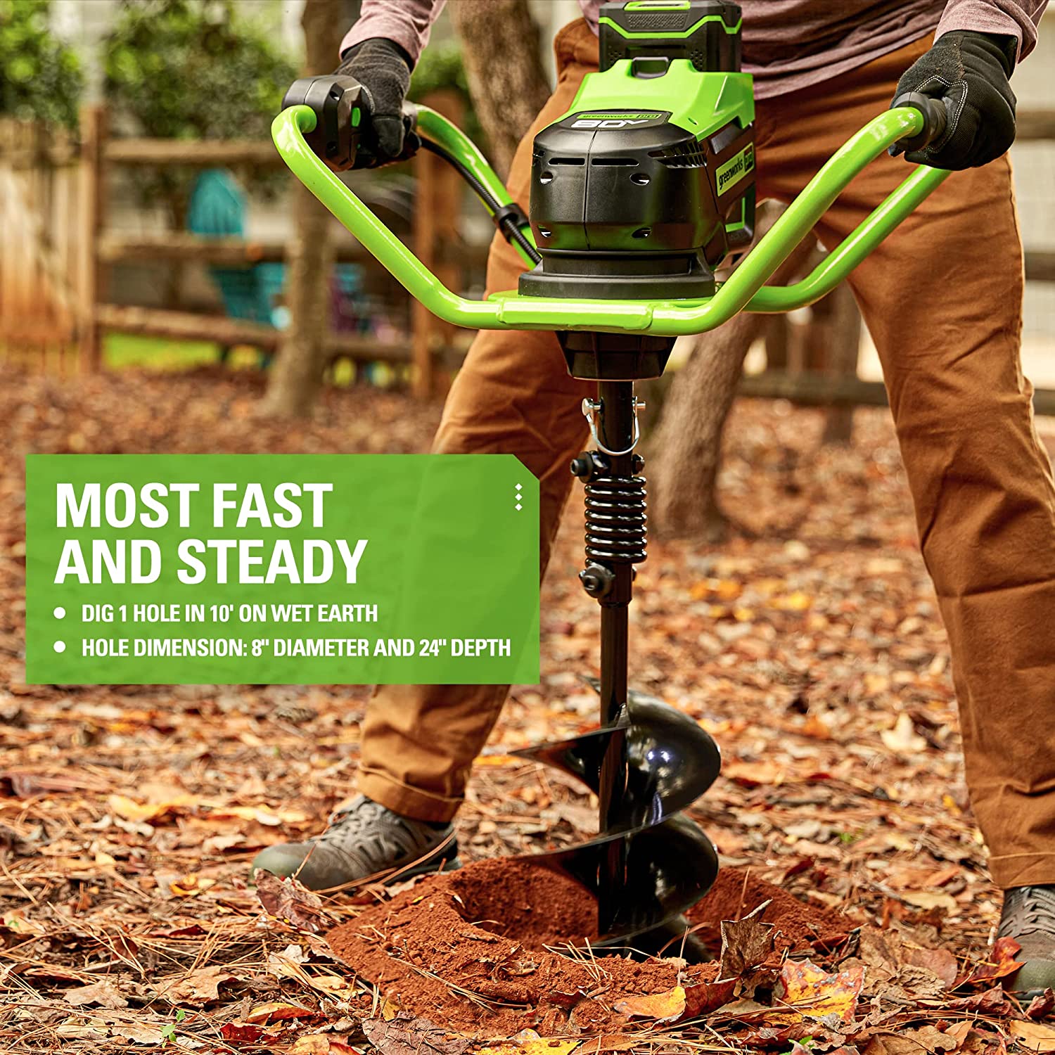 80V Cordless Battery Brushless Earth Auger Powerhead (Tool Only)