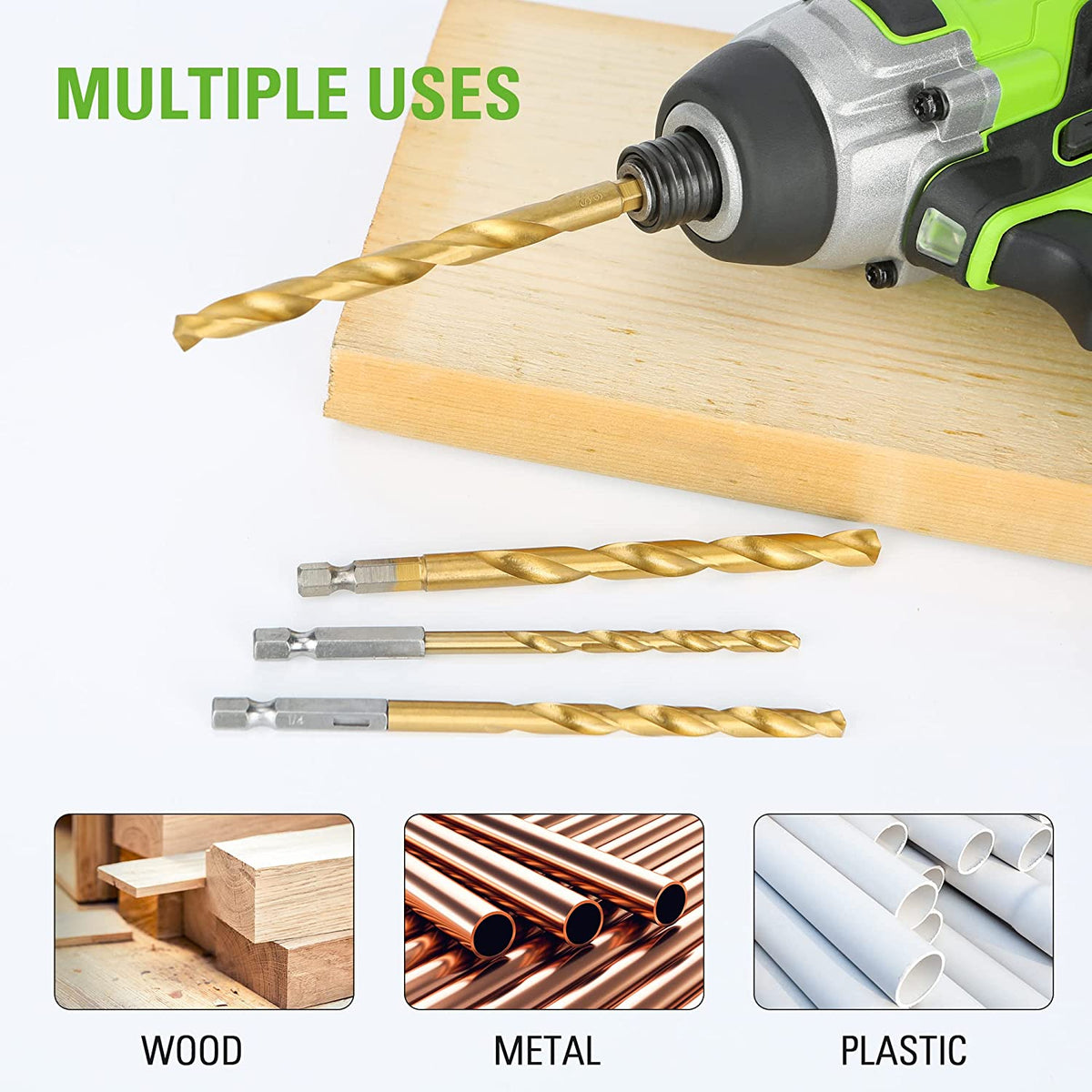 22 Piece Titanium Drilling Bit Set