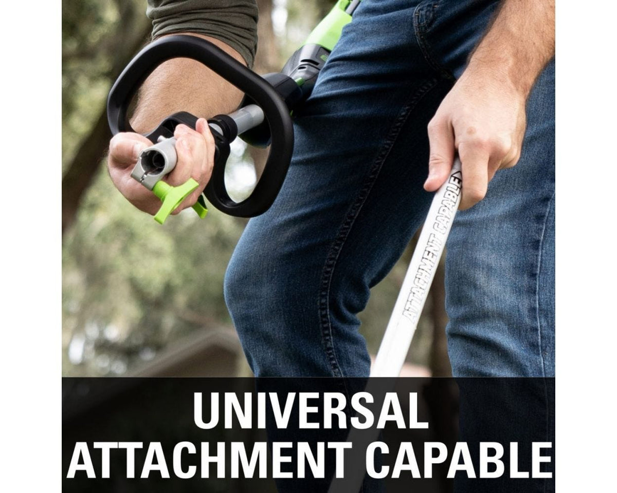 60V 16" Cordless Battery String Trimmer (Attachment Capable) and Horizontal Blower Attachment: 4.0 Ah Battery and Charger