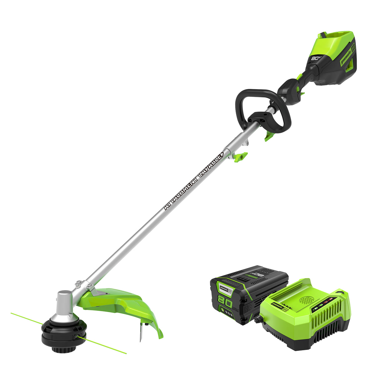 80V 16" Gen 2 Brushless Cordless String Trimmer (Attachment Capable): (1) 2.5 Ah Battery, (1) 4A Rapid Charger