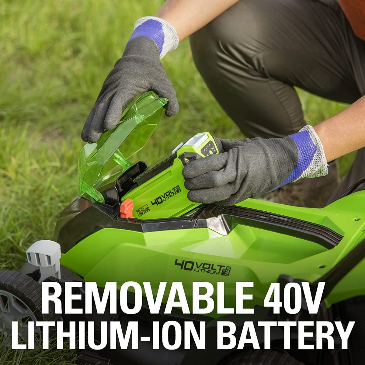 40V 14" Cordless Battery Push Lawn Mower: 4.0 Ah Battery and Charger, LM1404