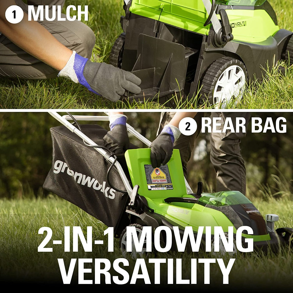 40V 14" Cordless Battery Push Lawn Mower: 4.0 Ah Battery and Charger, LM1404