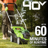 40V 14" Cordless Battery Push Lawn Mower: 4.0 Ah Battery and Charger, LM1404