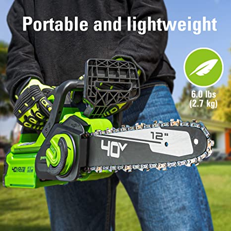 40V 12" Gen2 Cordless Battery Chainsaw: 2.0 Ah Battery and Charger