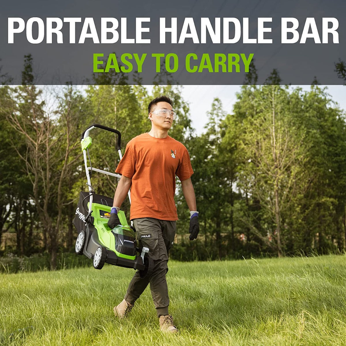 40V 14" Cordless Battery Push Lawn Mower: 4.0 Ah Battery and Charger, LM1404