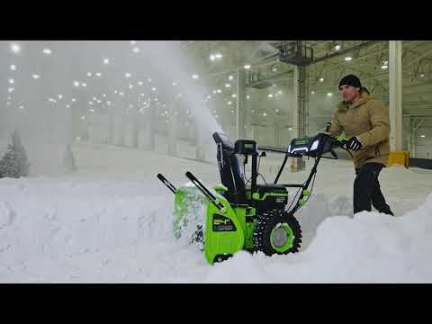 80V 24" Cordless Battery Two-Stage Snow Blower: (2) 5.0 Ah Batteries and Dual-Port Rapid Charger